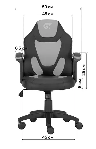 Уценка. Геймерское детское кресло GT Racer черное с синим (X-1414 Black/Light Blue) - фото 7