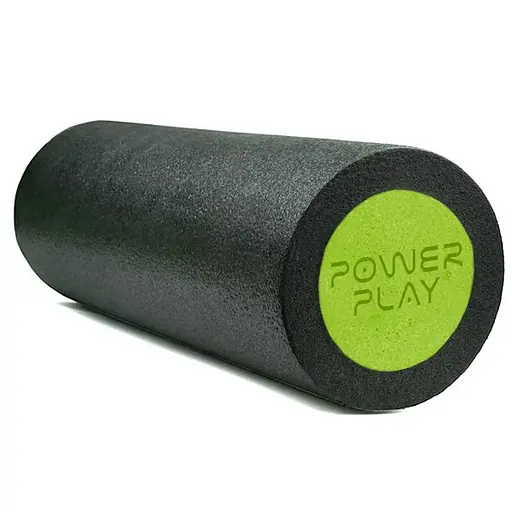 Масажний ролик (роллер) гладкий PowerPlay 4021 Fitness Roller Чорно-зелений (45x15 см) (PP_4021_BL/Green_(45*15)) - фото 1
