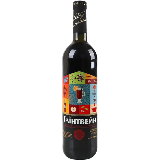 Напій винний Salute Глінтвейн слабоалкогольний зброджений напівсолодкий червоний 6-6.9% 0.75 л