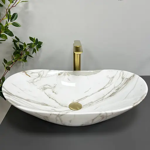 Умивальник VBI Turin lava matt накладний VBI-011506, Мармур - фото 2