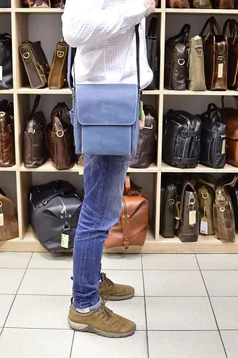 Кожаная мужская сумка через плечо TARWA 26х22х6 см sum0025863 - фото 9