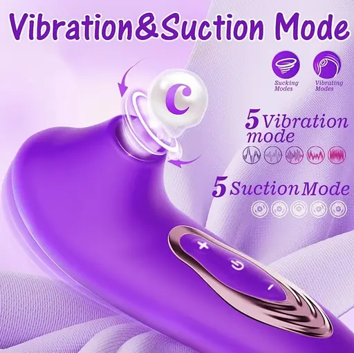 Премиум вибратор для клитора с присоской, стимулятор сосков, 10 режимов вибрации фиолетовый - фото 3