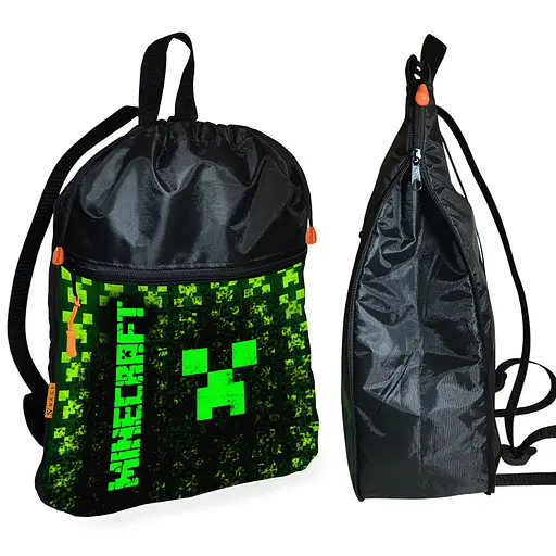 Рюкзак-мешок для обуви,спортивной формы Майнкрафт "Minecraft" детская сумка для сменки с расширителем (01264)