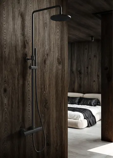 Душова система Kohlman Axel graphite з термостатом QW273AG, Графіт - фото 4