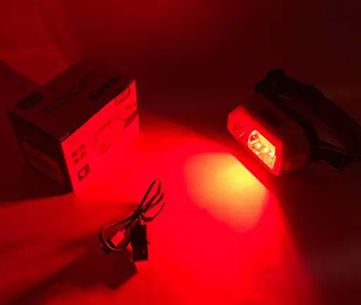 Налобний ліхтар із білим та червоним світлом SH-S9 із сенсором датчиком руху акумуляторний яскравий потужний Type-C XPE+COB+3SMD - фото 3