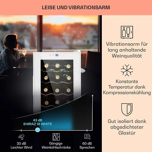 Винний холодильник Klarstein Shiraz 18 Slim Uno (10040215) - фото 4