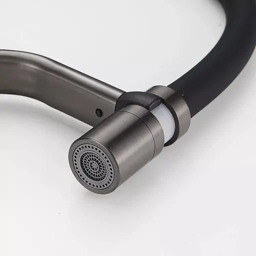 Змішувач для кухні гнучкий вилив збройова сталь Frap F4497-9 Графитовый хром - фото 4