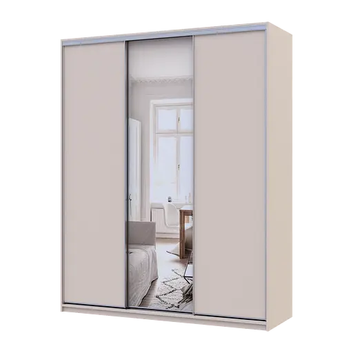 Шкаф купе Doros Сити Лайт Кашемир 2 ДСП/1 зеркало 180х60х225 (80736371)