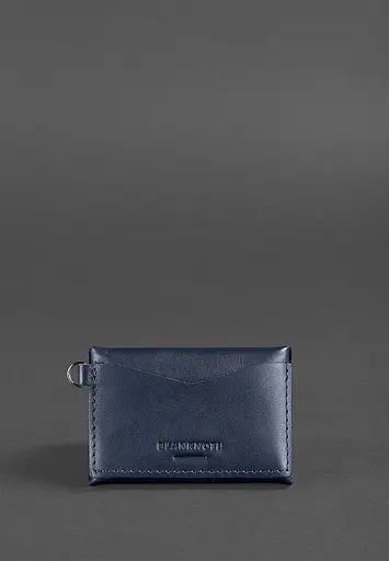 Кожаная монетница с клапаном 1.0 темно-синяя - фото 6