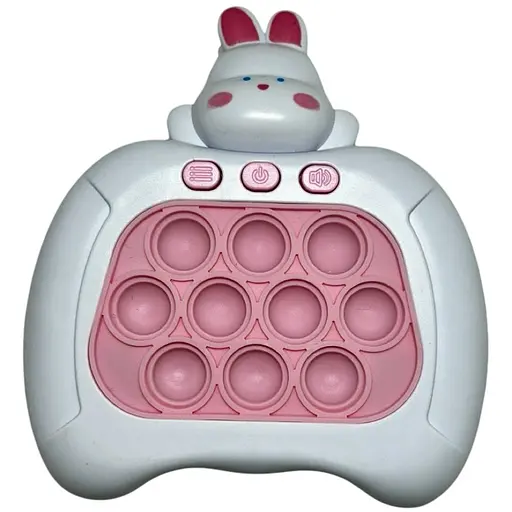 Електронна іграшка Quick Push Pop It із 4 режимами гри біло-рожева