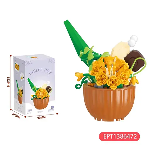 Конструктор Цветок в горшке с насекомым, P2317, от 150 деталей, (В ассортименте) - фото 6