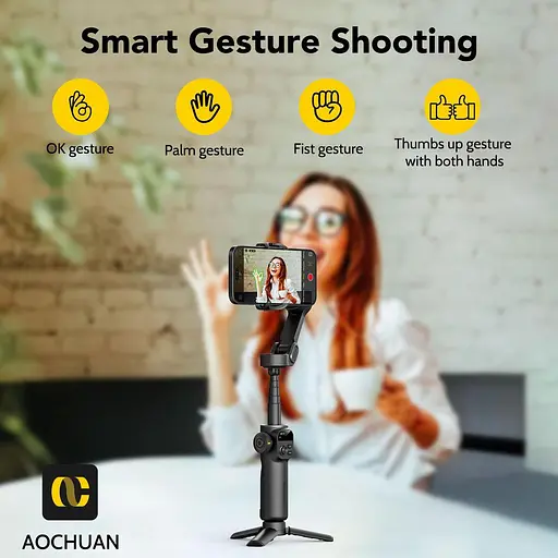 Триосьовий стабілізатор Aochuan Professional Gimbal Stabilizer for Smartphone Smart X2 чорний - фото 10