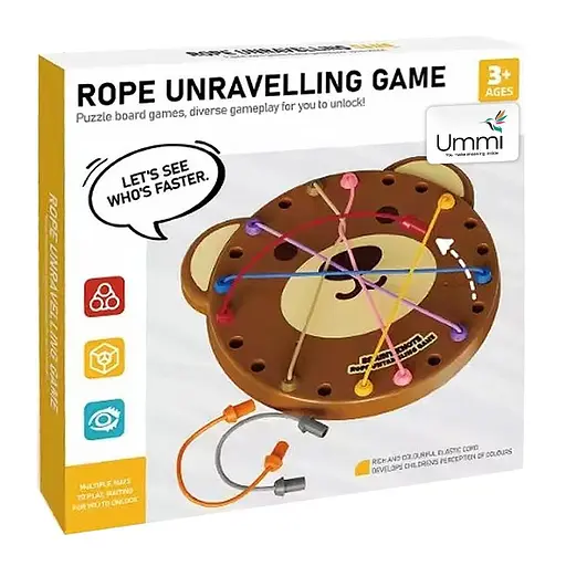 Настольная интерактивная игра Ummi ME-241 Cute Bear Rope Unravelling Game Brown - фото 4