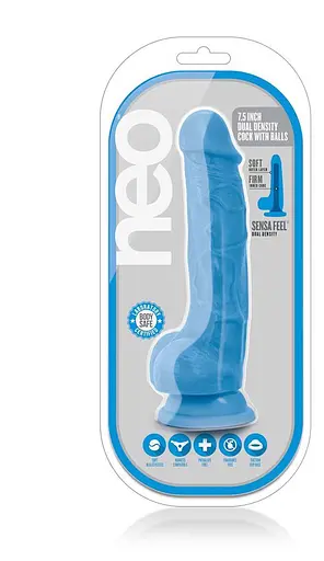 Фалоімітатор Neo 7.5 With Balls 19 см синій - фото 2
