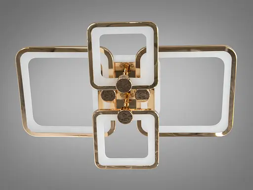 Плоска світлодіодна люстра з пультом, підсвіткою, 76W, золото - фото 4