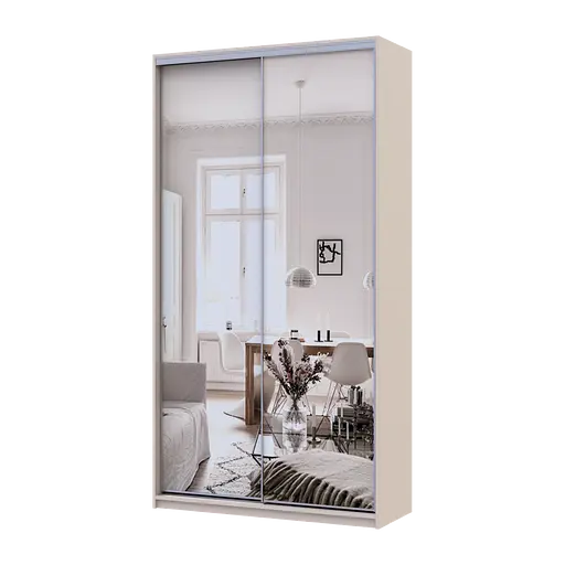 Шкаф купе Doros Сити Лайт Кашемир 2 Зеркала 120х45х225 (80736344)
