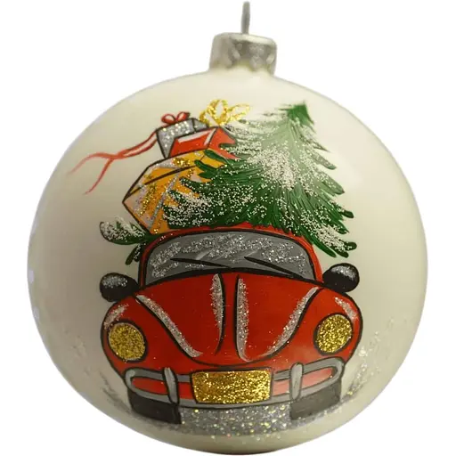 Ялинкова прикраса Санта Шоп Різдвяне авто скло (4820001112412)
