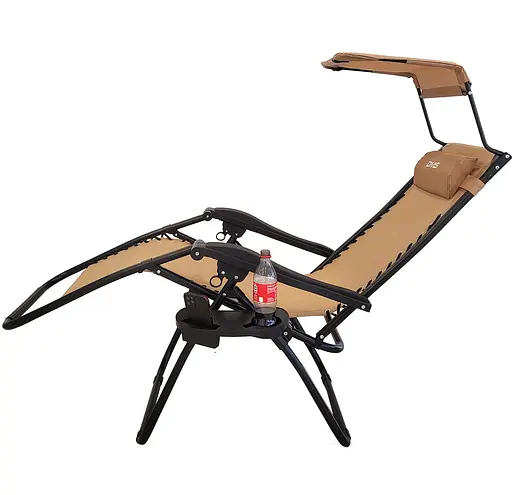 Розкладне садове крісло шезлонг DMS GLS-120B Dark beige - фото 2