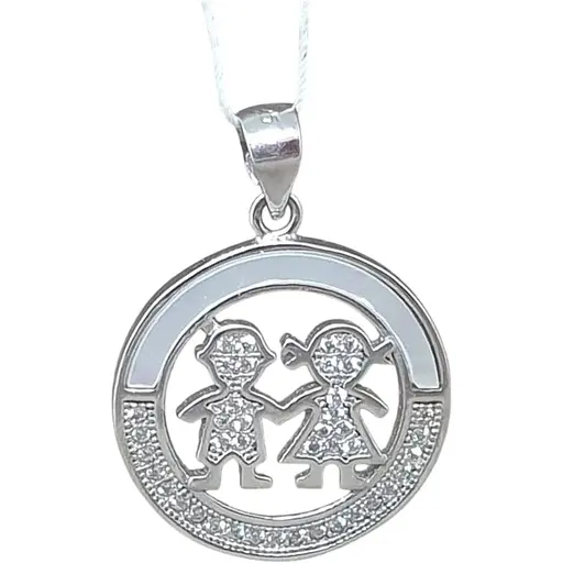 Срібна підвіска Подіум Двійня з фіанітами. GP2848