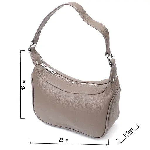 Кожаная сумка Vintage полукруглого формата с одной ручкой 23х12х9.5 см sum0029019 - фото 3