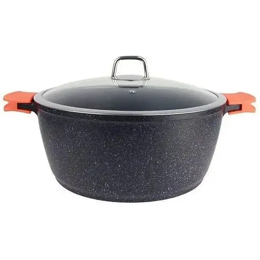 Кастрюля Bohmann BH 7350-24 MRB 24 см 3.9 л двойное дно мраморное покрытие - фото 1