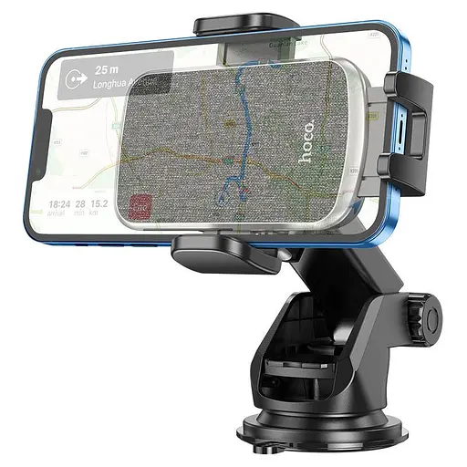 Держатель для телефона в машину Hoco CA95 Polaris push-type telescopic suction cup car holder - фото 3