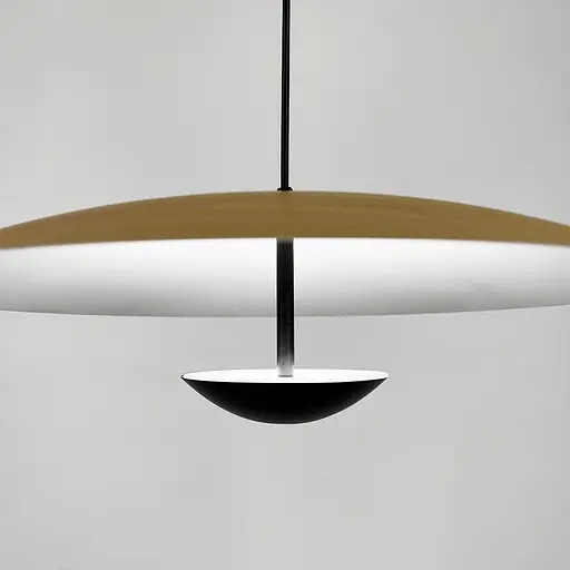 Світильник у чорно-білому корпусі з імітацією дерева Ø 50 см | Line F | Арт. DE27/1 - фото 2