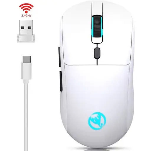 Миша бездротова з акумулятором та підсвіткою HXSJ T20 2.4G Hz White - фото 2