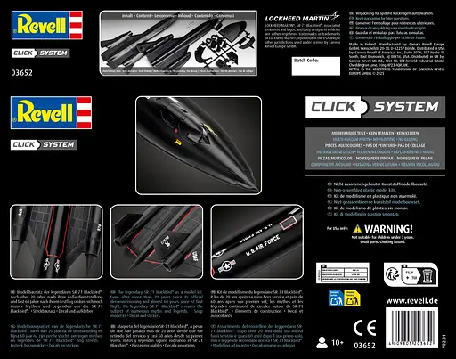 Сборная модель-копия Revell Самолет Lockheed SR-71 Blackbird 1:110 (RVL-03652) - фото 11