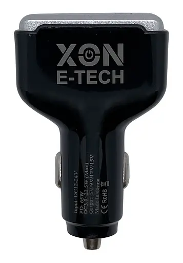 Автомобильное зарядное устройство XON MaxCharge Type-C 87.5W (Type-C PD65 + Type-A 15V/1.5A) Black (SC42CL6W1B 3524) - фото 4