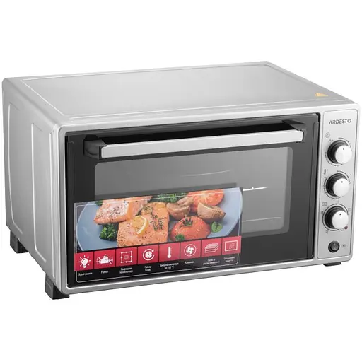 Электропечь Ardesto 1700 Вт, 48 л, таймер, подсвеч., конвекция, вертел, подв.стекло, серый - фото 3