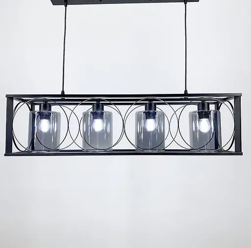 Люстра в металевому чорному каркасі на 4 плафони Line.F 11825/4 - фото 1