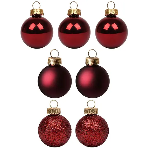Набір новорічних куль Yes! Fun пластик 5 см 7 шт. бордо (975111)