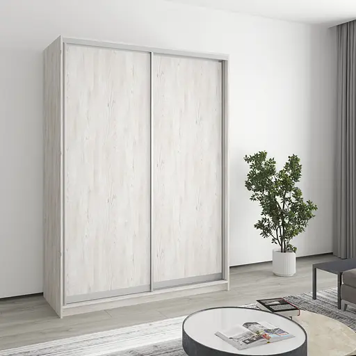 Шкаф-купе двухдверный MebelStar Стандарт AL 2ДСП 150x45x210 см Аляска серый (MBS-2293)