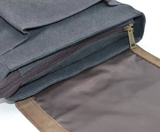 Чоловіча сумка через плече парусину+шкіра TARWA 33х27.5х8 см sum0028353 - фото 8