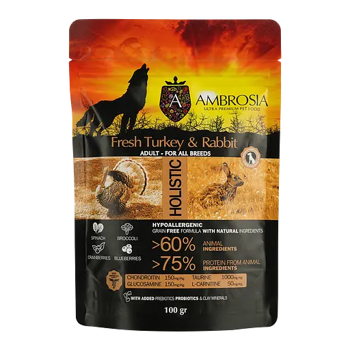 Набір дегустаційного сухого корму для дорослих собак Ambrosia Grain Free 300 г (3 шт. х 100 г) - фото 3