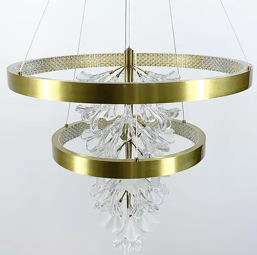 Подвесной светильник Jasmine на два золотых кольца Line.F Диаметр 60+40 - фото 5