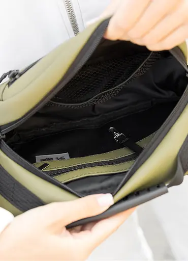 Сумка через плечо женская бананка Sambag Flex хаки 30×17×10 см (85351019) - фото 7