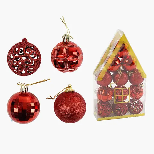 Набір ялинкових прикрас Кулі, C67388, 12 шт., 5 см