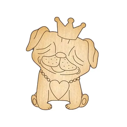 Заготовка брошки для розфарбовування "Закохана собачка-4" Fabrika Decoru FDZB-046 - фото 1