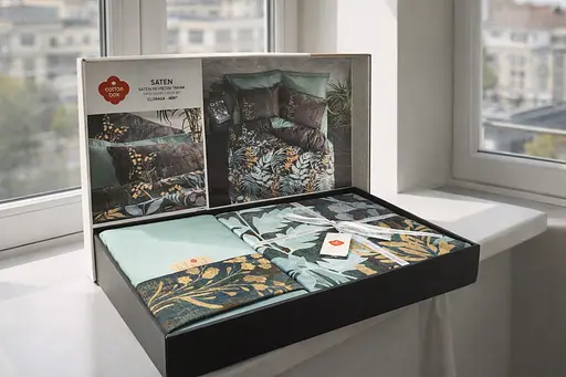 Комплект постельного белья евро 200х220 см сатин комбинированный TC303376218 - фото 3