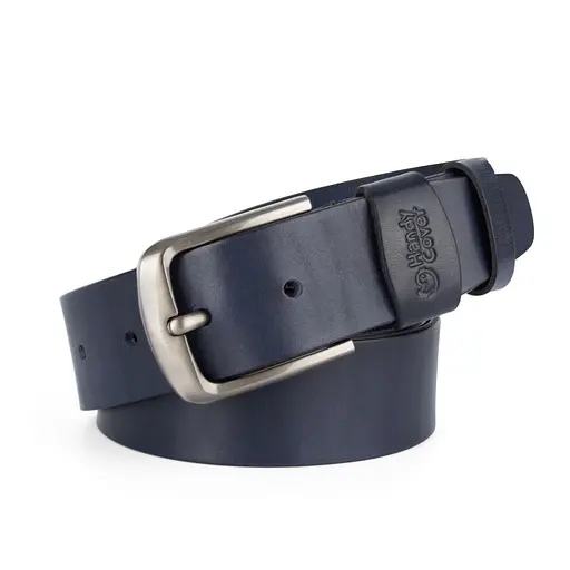 Ремень мужской кожаный HC-4088 (145 см) синий батал - фото 1