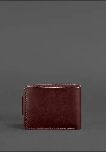 Шкіряне портмоне 4.3 бордове - фото 5