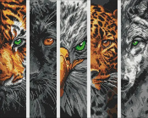 Набор с алмазной мозаикой Хищники Ideyka AMO8046, 40x50 см