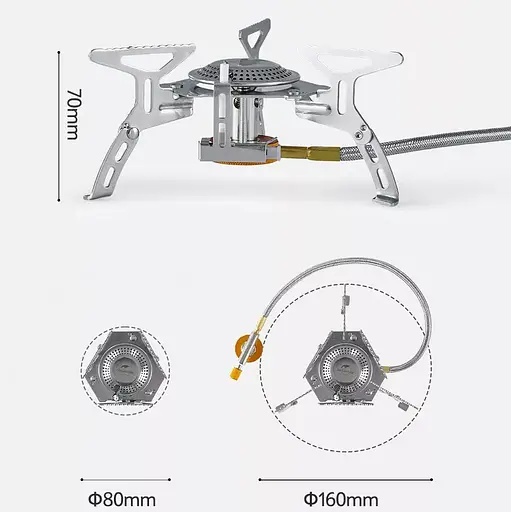Газовая горелка Naturehike NH21RJ009 3000W с пьезоподжигом под резьбовой баллон - фото 8