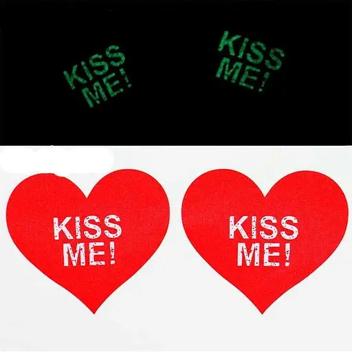 Световые виниловые наклейки на Соски 'Kiss Me!' для соблазнительного образа One size Красный K000258 - фото 1