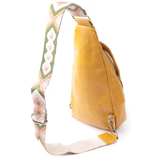 Женская сумка Vintage из экокожи с акцентом на текстильную лямку 18х33х10 см sum0026971 - фото 2