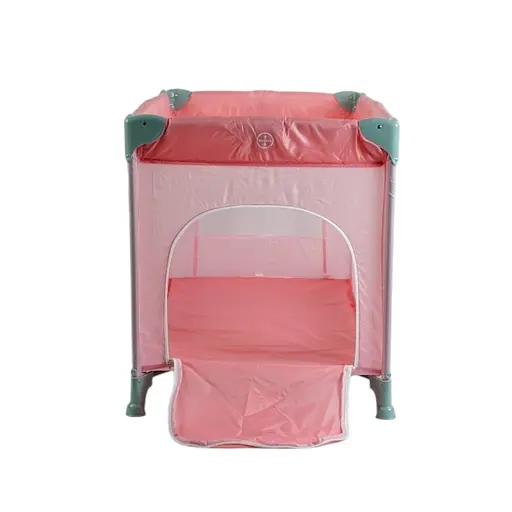Манеж Toti T-04011 с системой быстрой сборки москитной сеткой и колесами для легкого перемещения розовый - фото 2