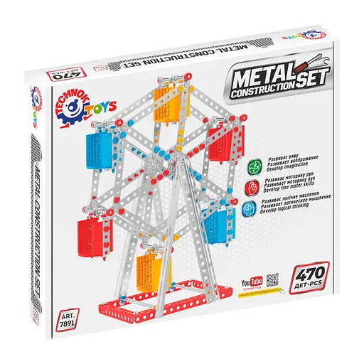 Металлический конструктор Колесо обзора ТехноК 7891TXK, 470 деталей