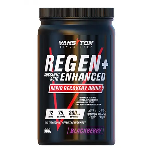 Восстановительный напиток Vansiton Regen+, 900 грамм с янтарной кислотой, Ежевика